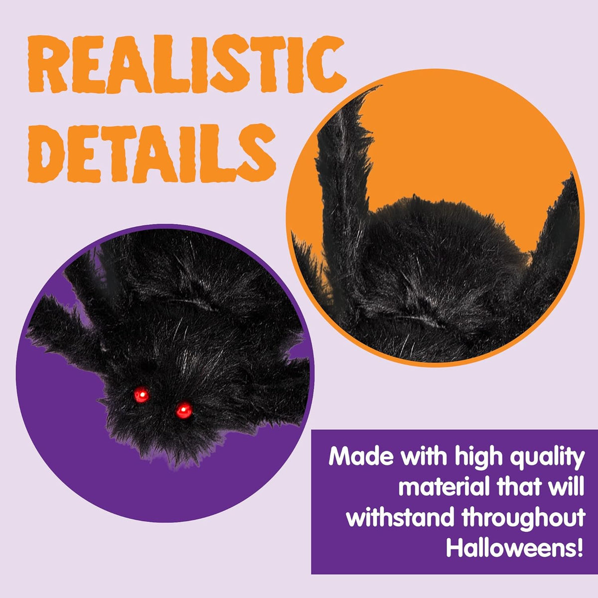 Giant hairy black spider Halloween yard decoration