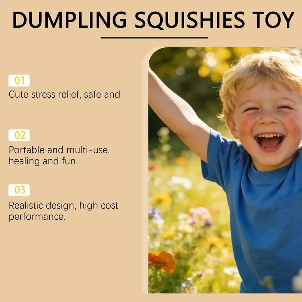 Rare dumpling squishy collectible with colorful gradient glitter effects