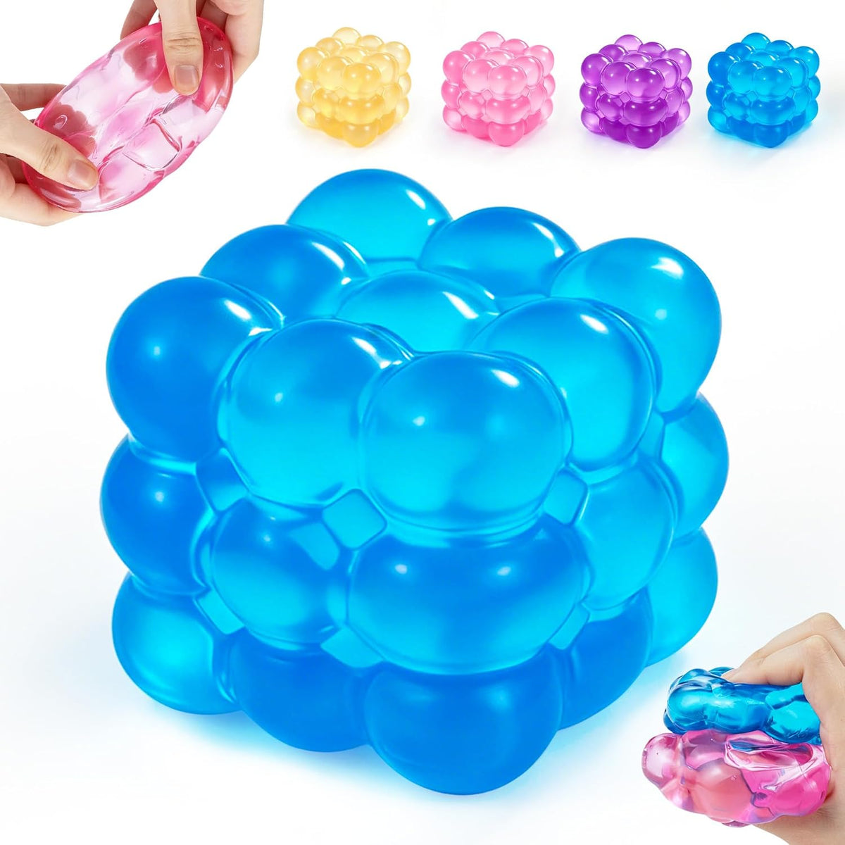 Soft squeeze cube fidget toy for adults and sensory play