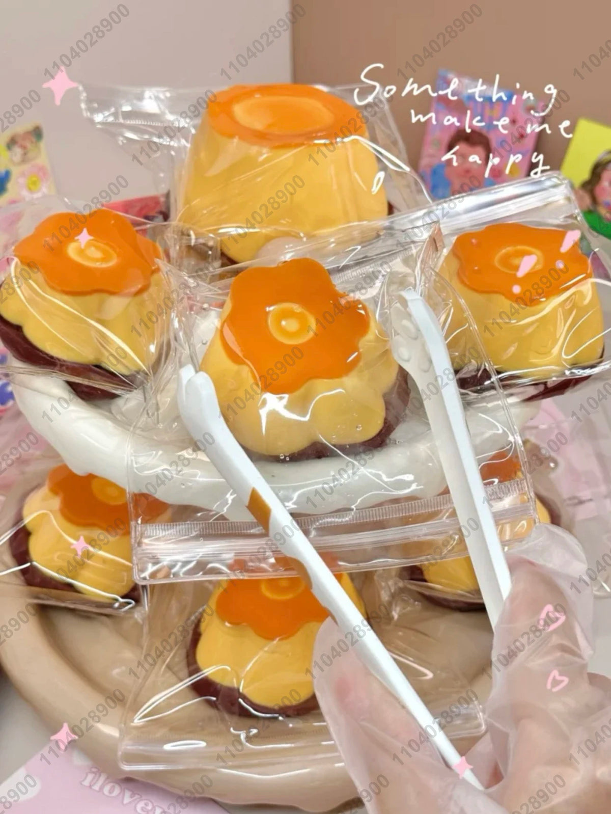 Handmade silicone pudding squishy with soft texture for sensory squeezing
