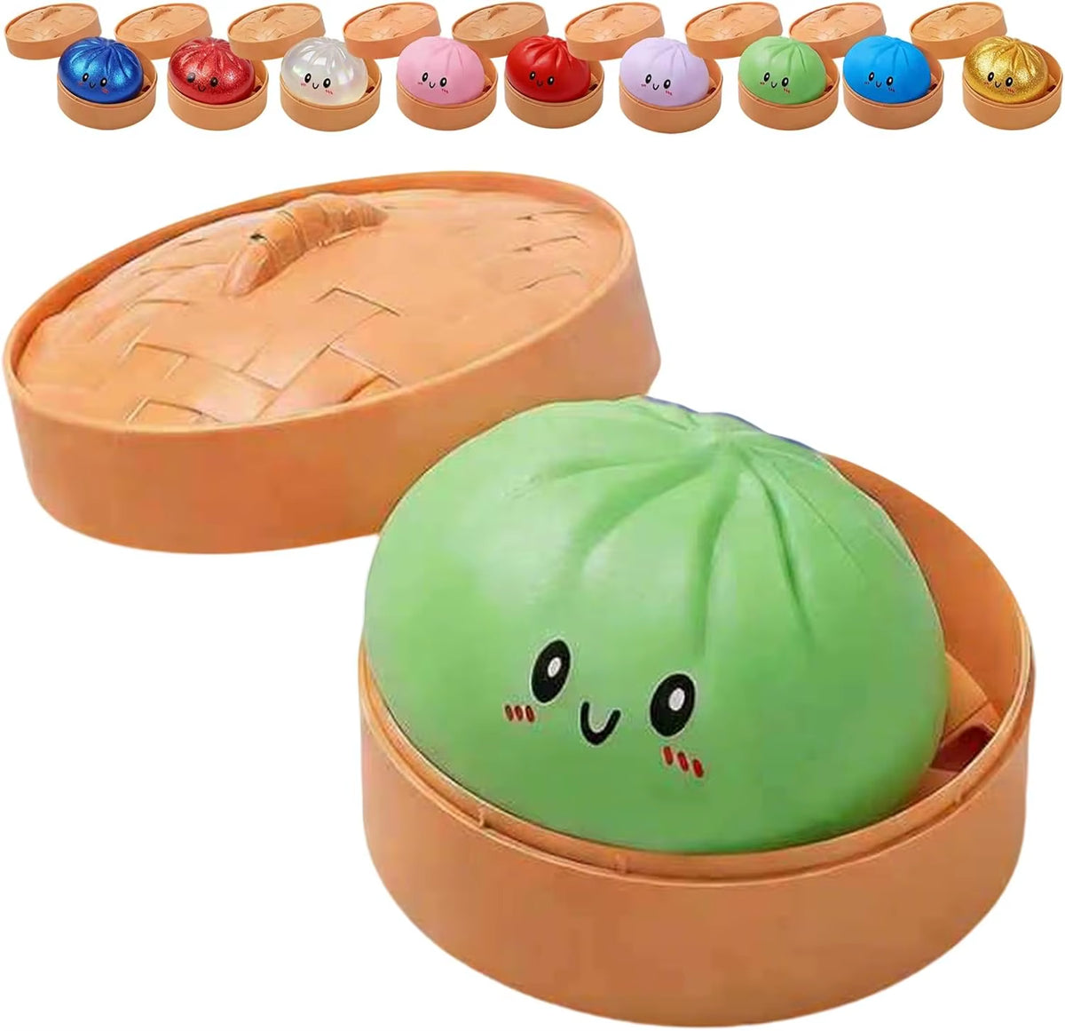 Soft dumpling-shaped fidget squishy for squeezing and relaxation