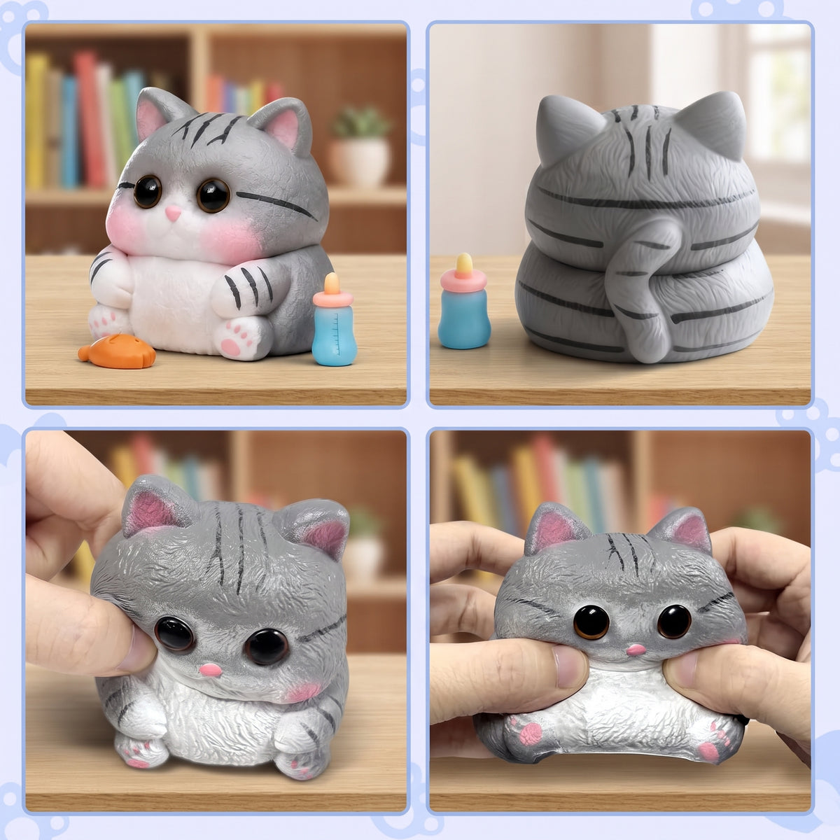 Cat Squishy Toys, Soft TPR Sensory Fidget Squeeze Toy