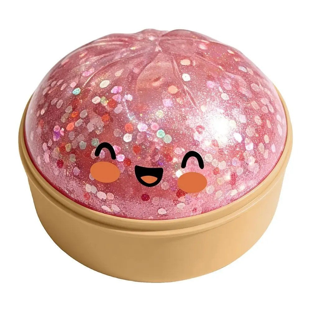 Cute dumpling squeeze toy with shimmering colors for sensory play