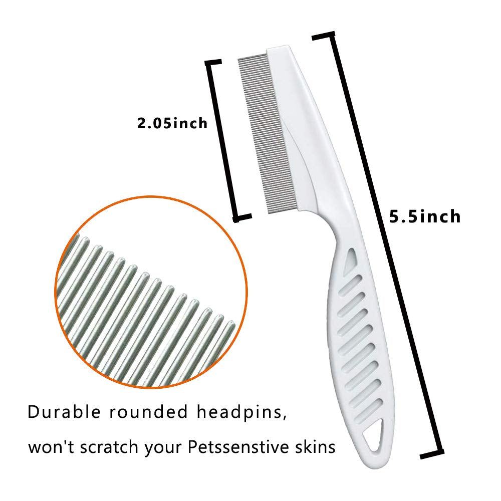 2-Pack Pet Grooming Combs for Dogs & Cats – Stainless Steel Teeth for Removing Matted Fur, Knots & Tangles (Red)