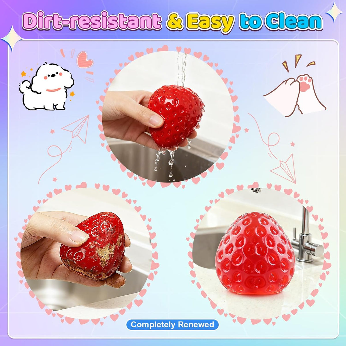 Soft TPR squishy toys set with 8 large and 14 small squeeze toys