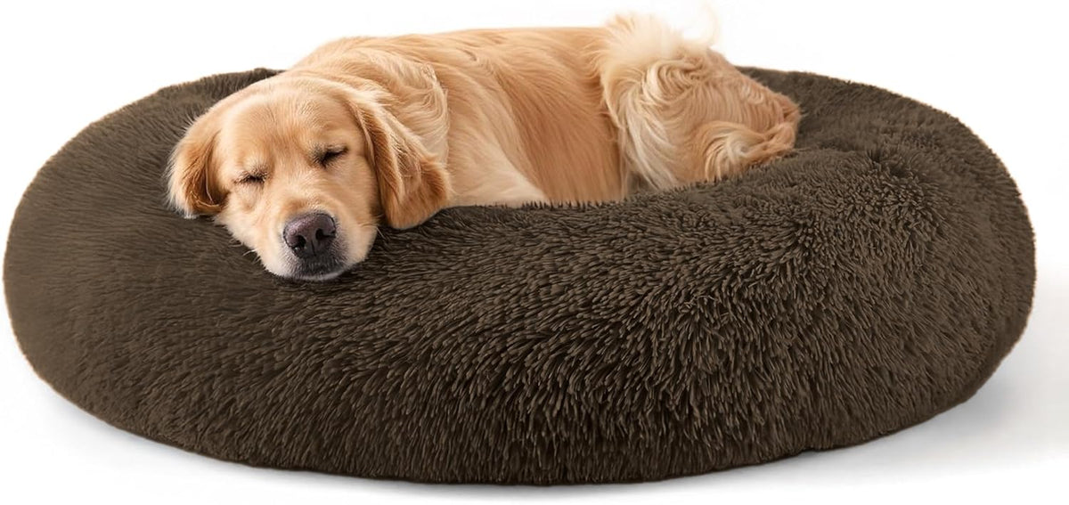 Calming Donut Dog Bed for Small Dogs & Cats Washable