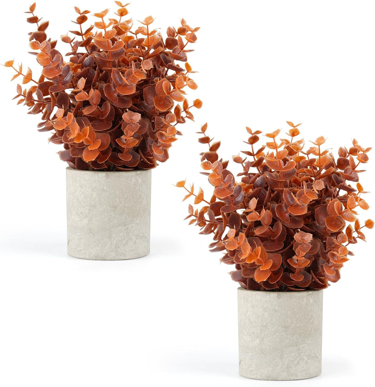 2 Pack Small Artificial Eucalyptus Plants for Home Decor