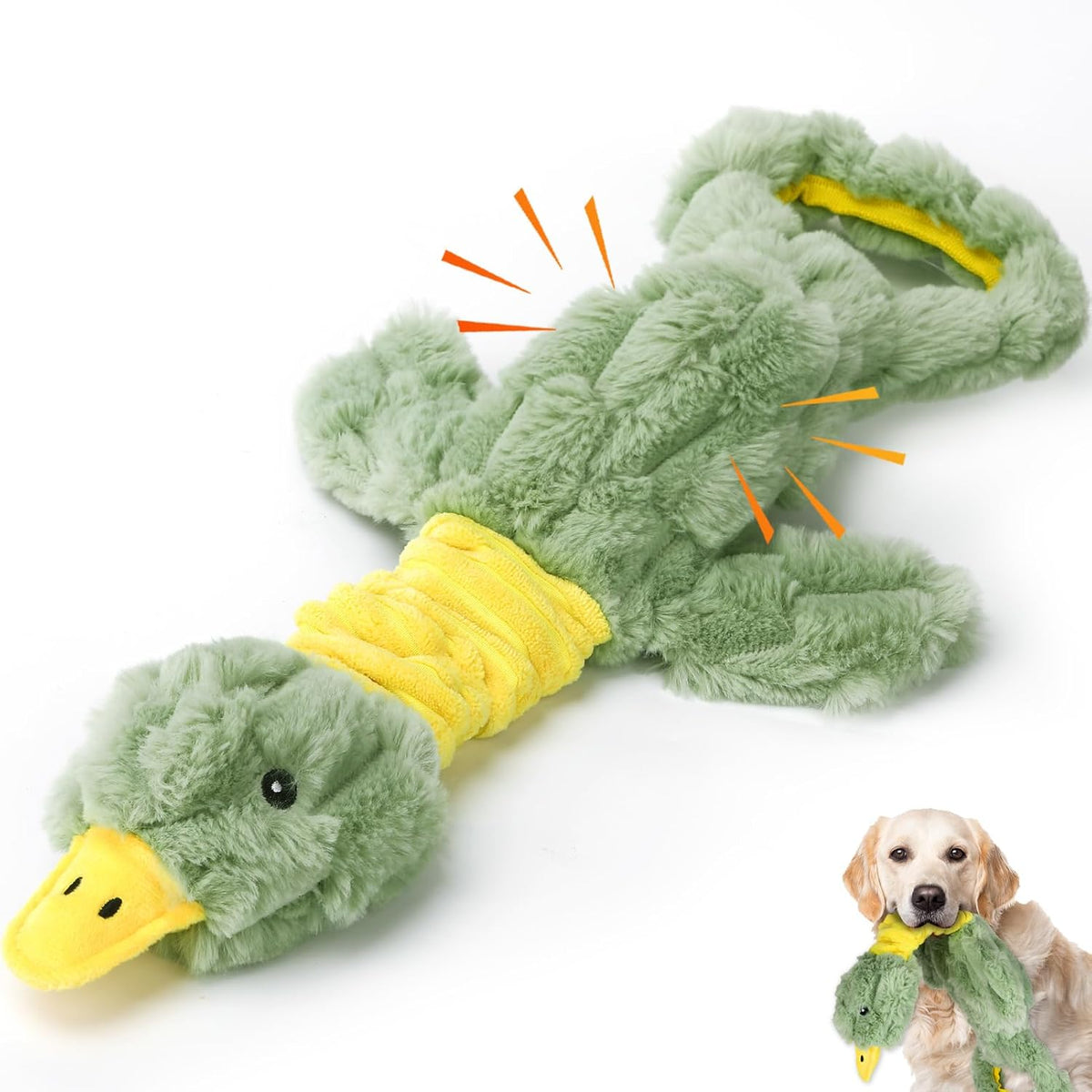 Large Plush Squeaky Dog Toys with Crinkle Paper, Tug of War Pull Toys for Puppies, Interactive Dog Chew Toys for Small, Medium and Large Dogs