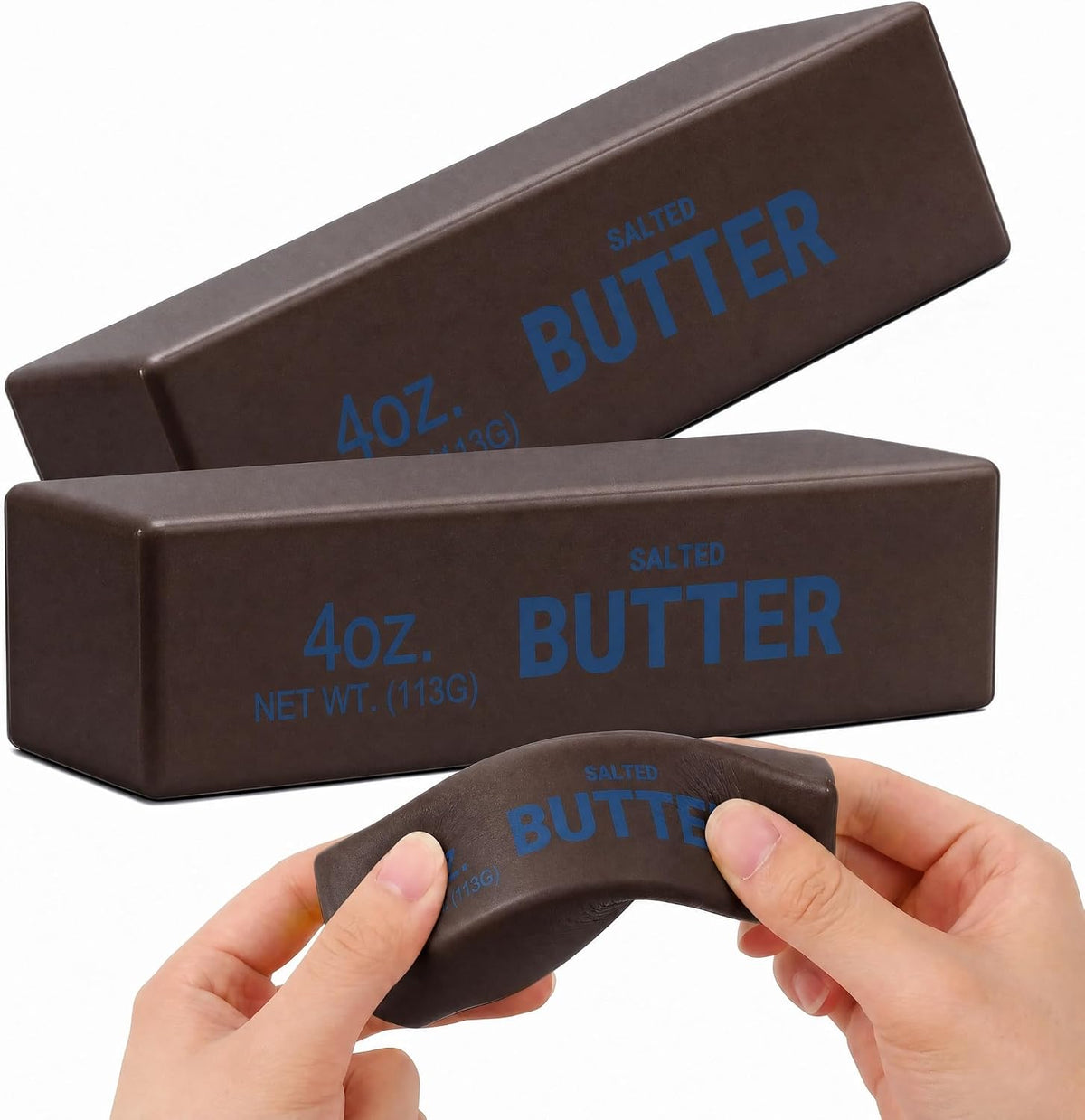 Portable green butter squishy squeeze toy for office, travel, and home