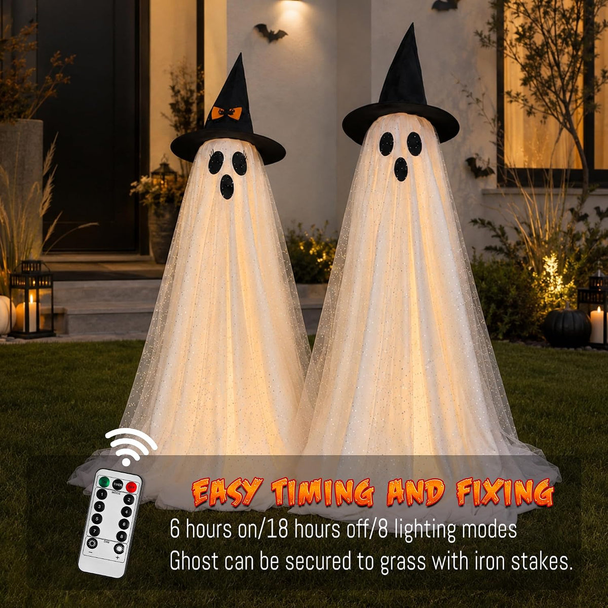 Outdoor Halloween Ghost Lights for Garden and Lawn