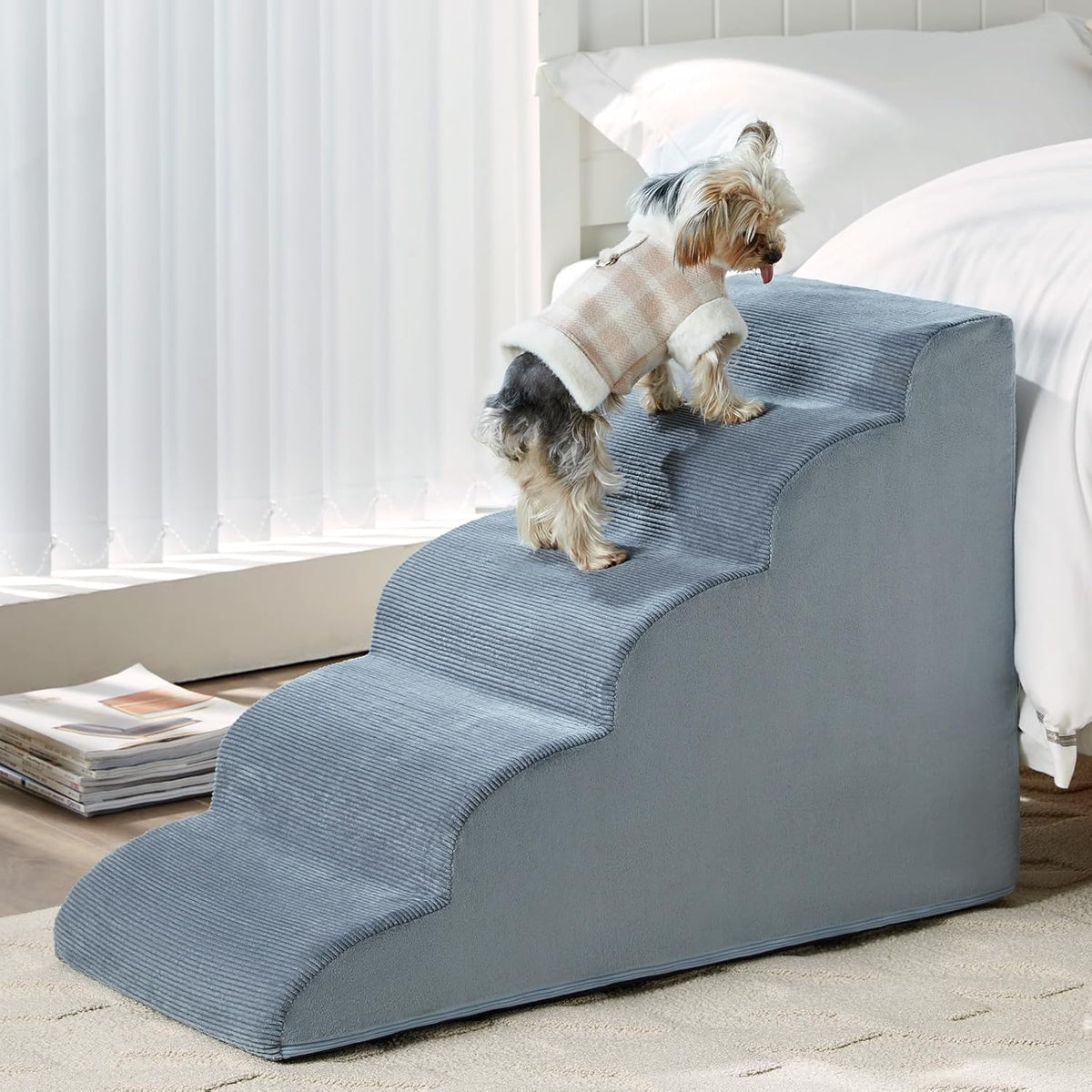 Dog Stairs for High Beds 2 & 5 Step Foam Ramp Small & Medium Dogs