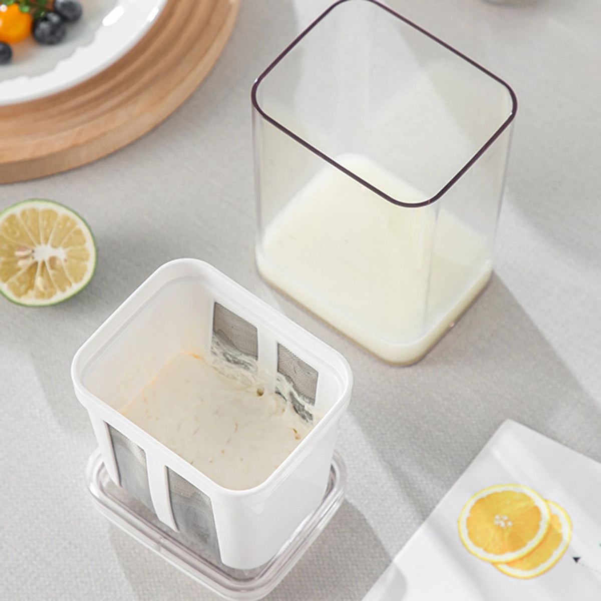Thick strained yogurt with whey removed