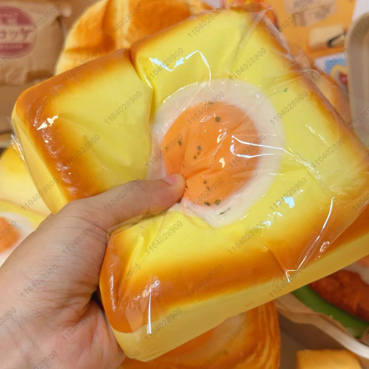 Big toast squishy squeeze toy for hand relaxation and sensory fidgeting