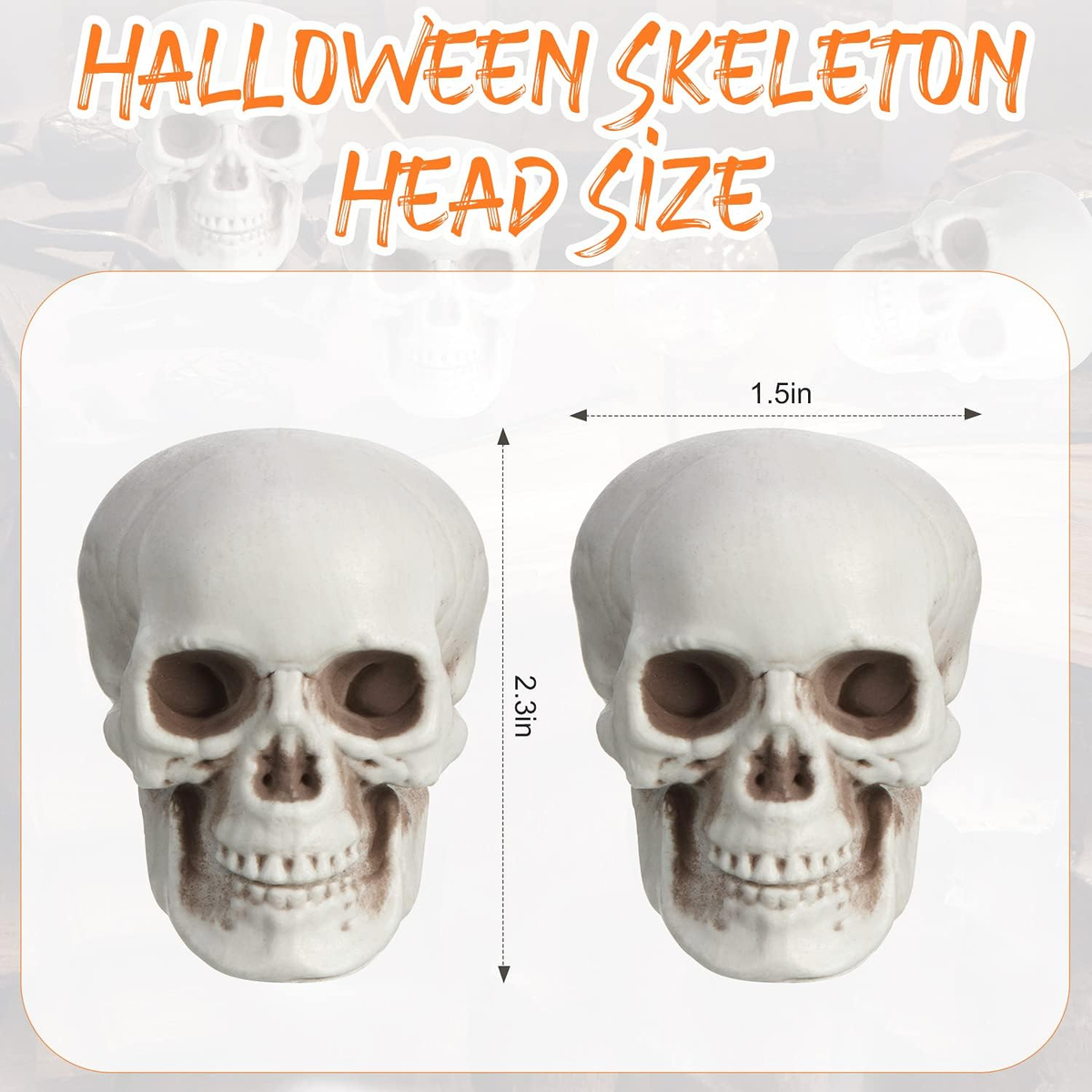 Black and white mini skull decorations for Halloween displays