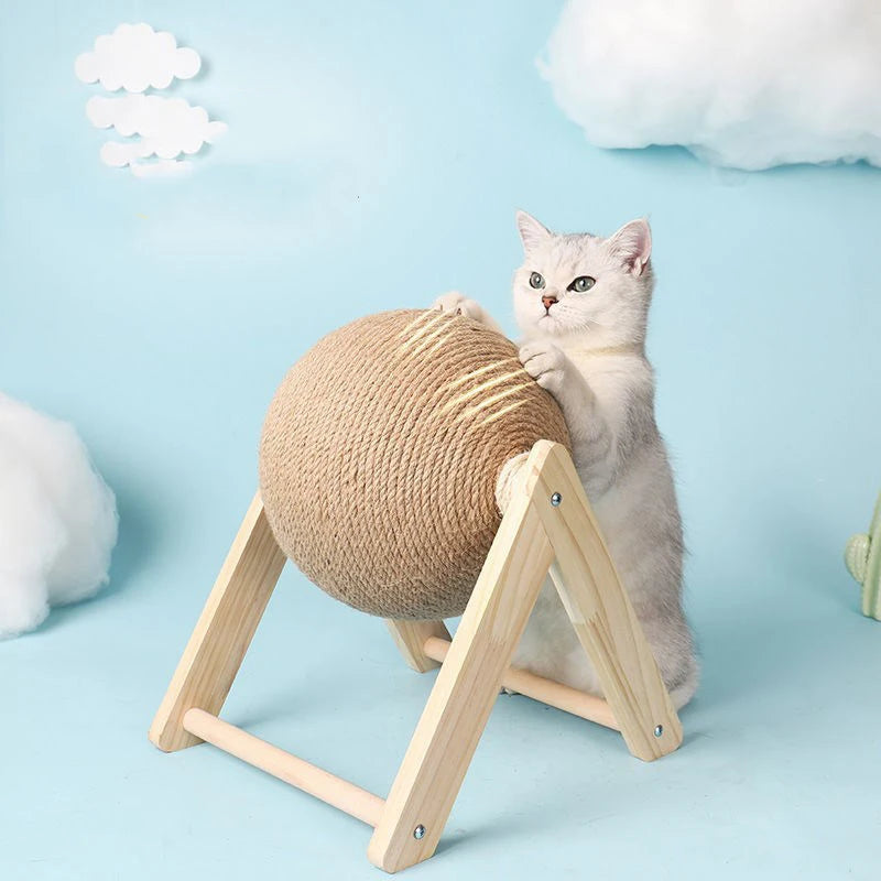 V-type wooden cat scratcher base