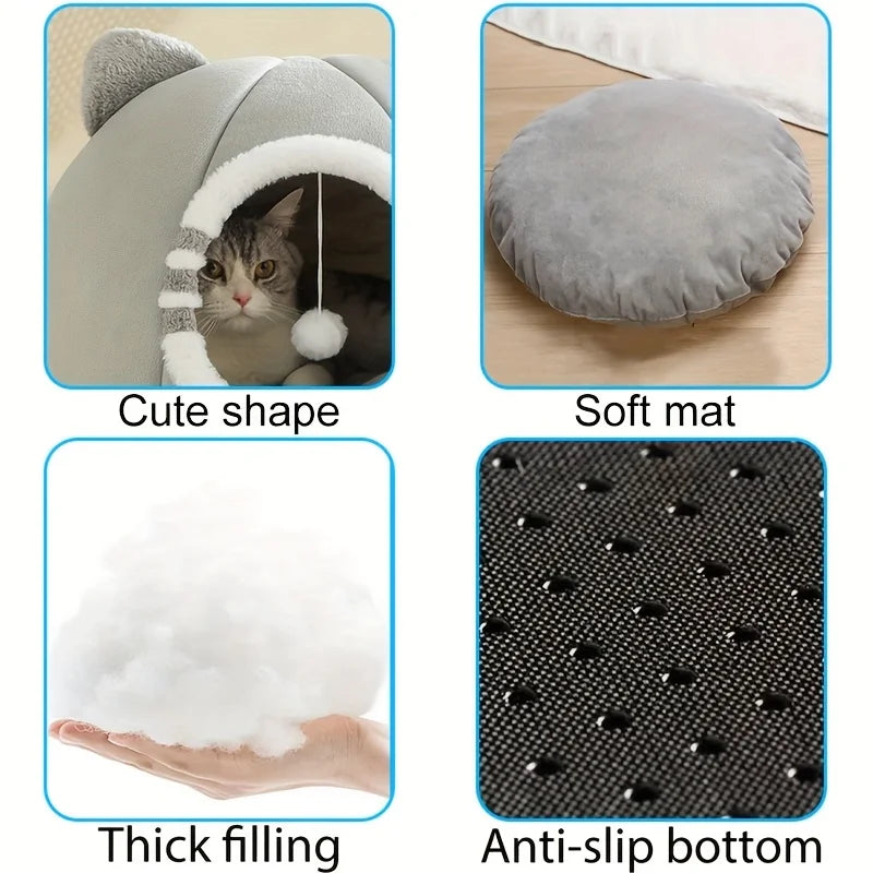 Cat cave bed soft PP cotton mat
