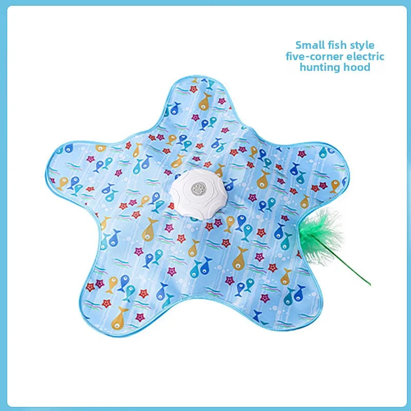 Interactive hide and seek cat toy with moving feather - image 7