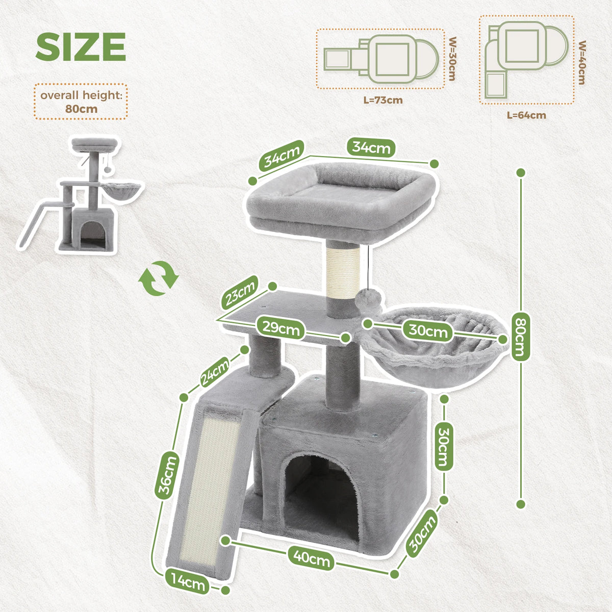 Small cat tower furniture for living room