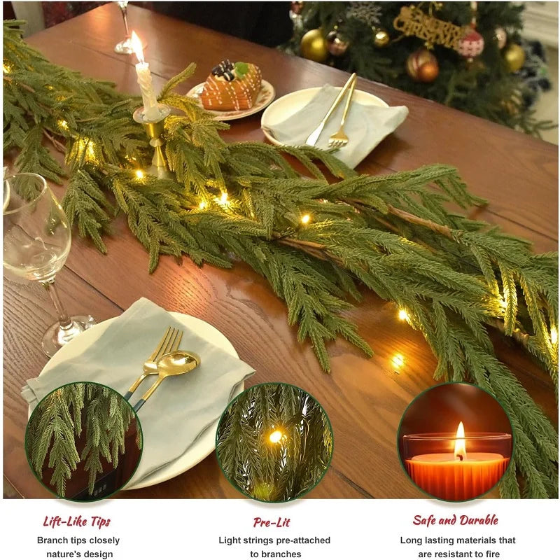 Norfolk pine Christmas garland for mantel - image 2