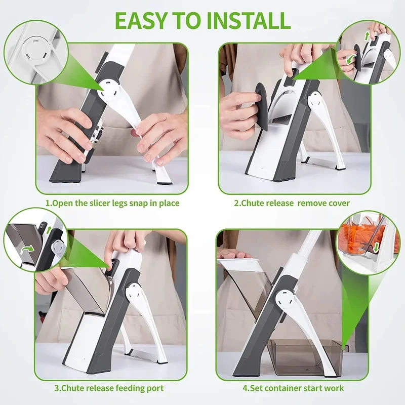 Orange 5-in-1 vegetable cutter