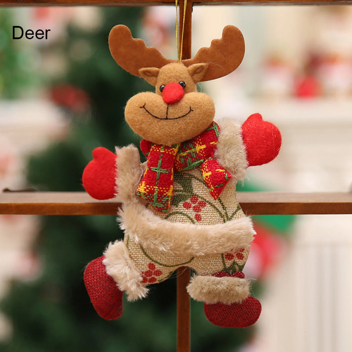 Fabric Christmas hanging ornaments Santa and snowman - image 4