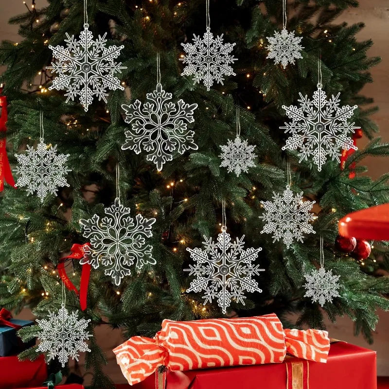 Clear acrylic snowflake Christmas ornaments
