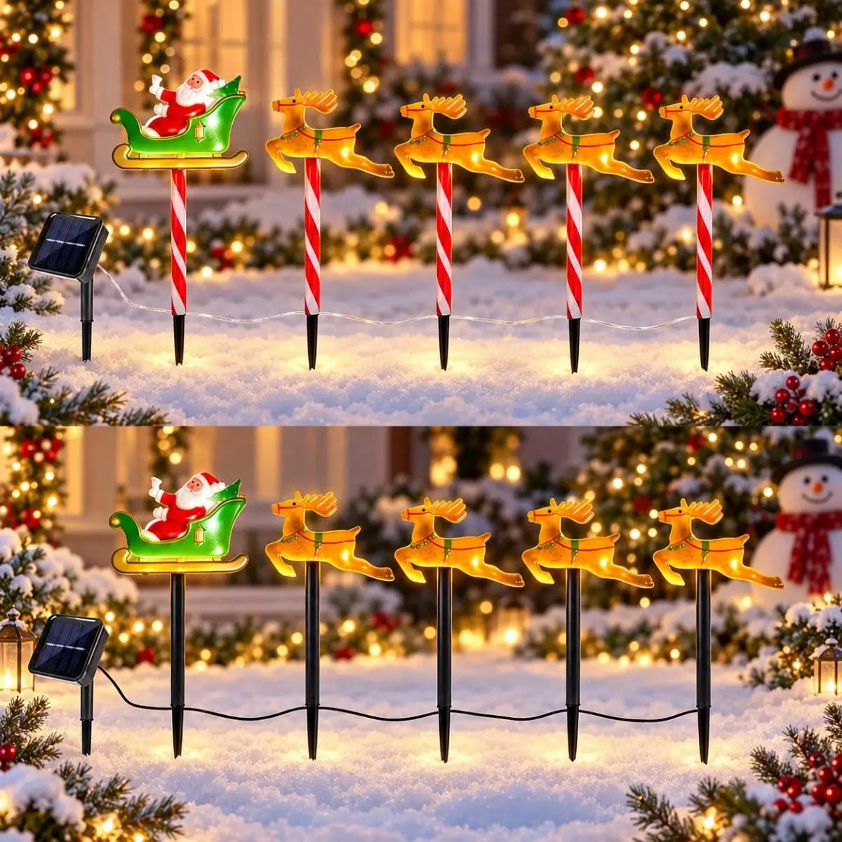 Solar Santa sleigh and reindeer Christmas stake lights - image 2