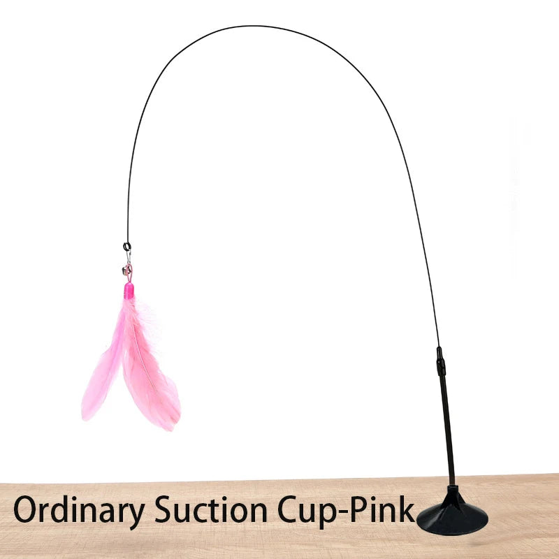Suction cup cat feather wand package contents