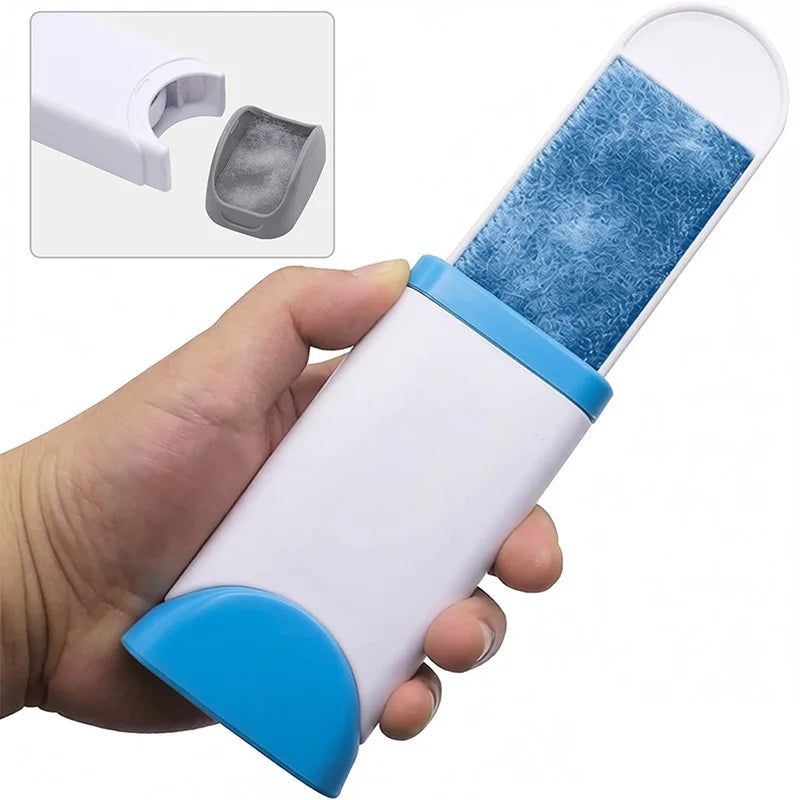 Removing cat hair with lint brush