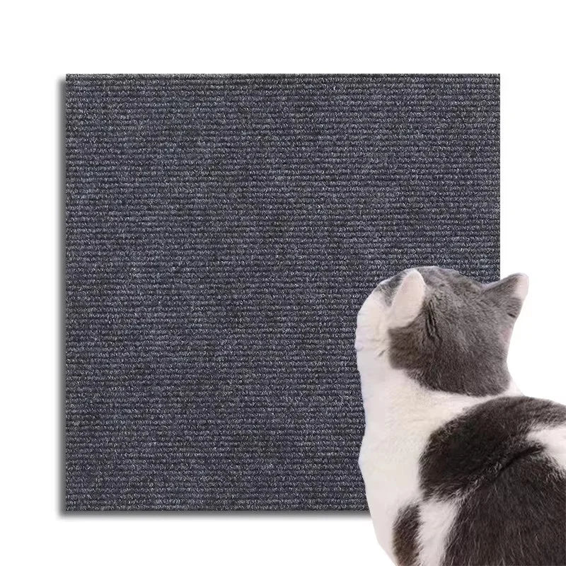 Light gray felt cat scratch mat