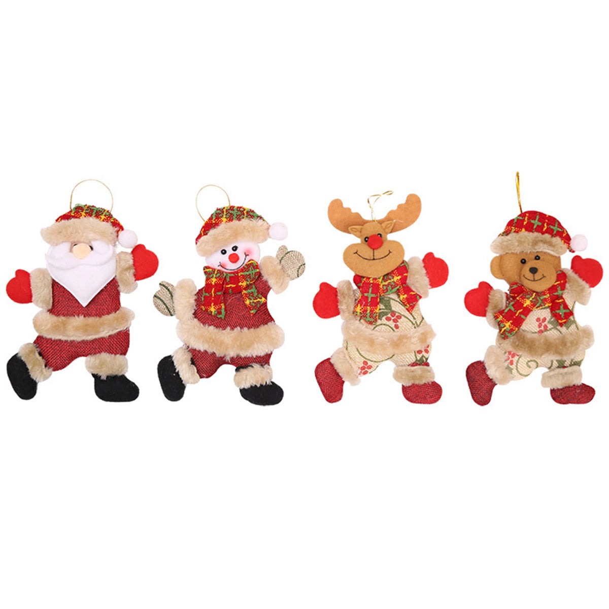 Fabric Christmas hanging ornaments Santa and snowman - image 9