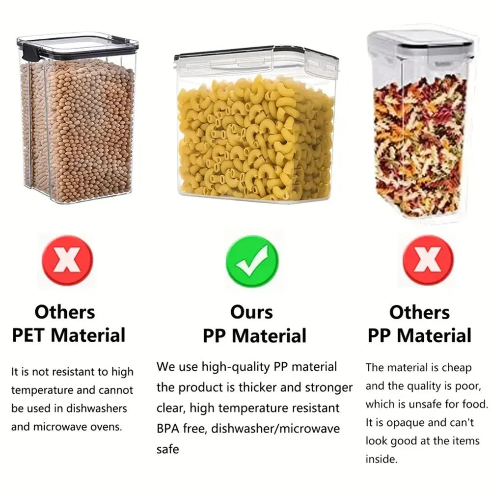 Clear airtight food containers with sealed lids