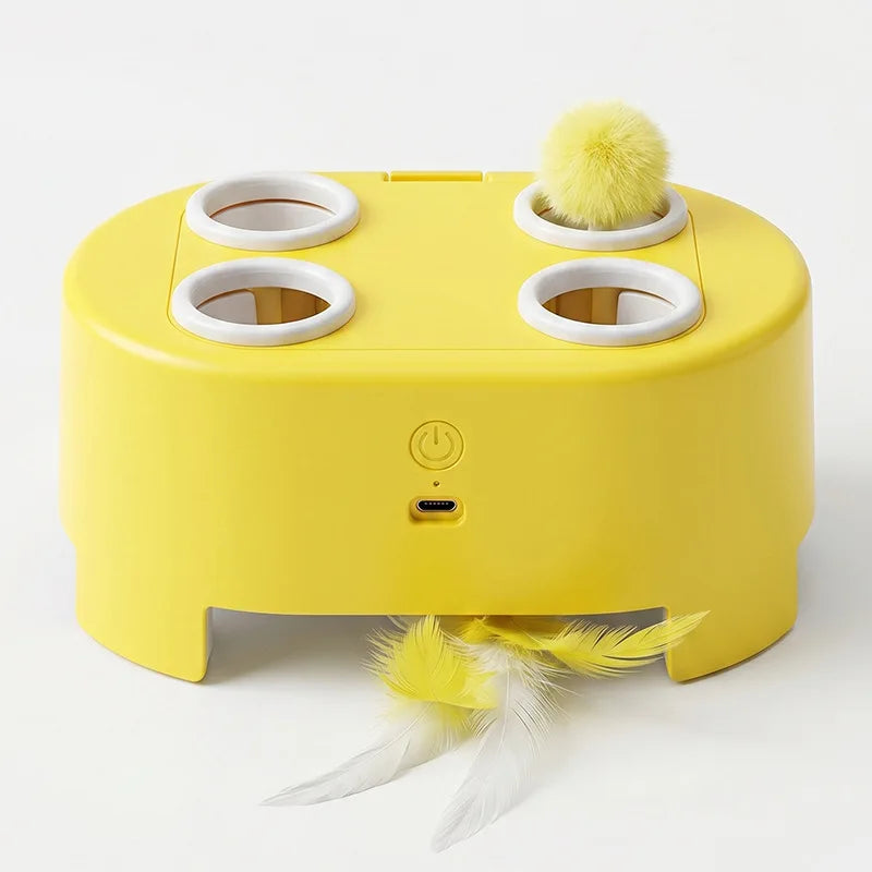Automatic whack-a-mole cat toy product features