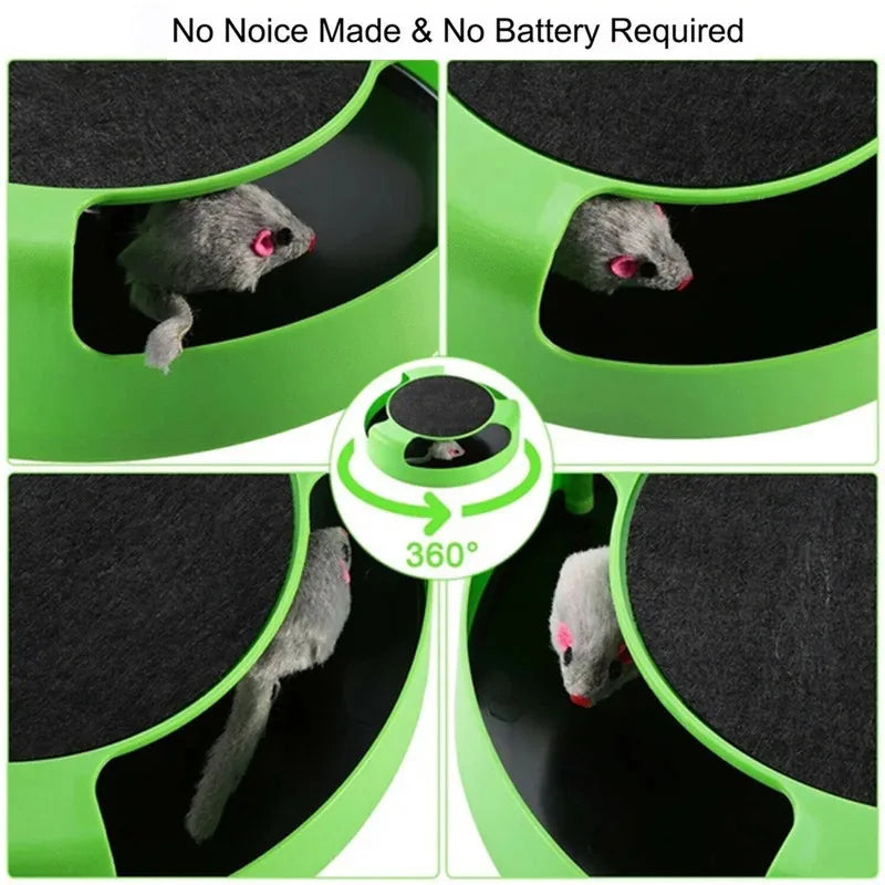 Cat turntable track toy for indoor pets