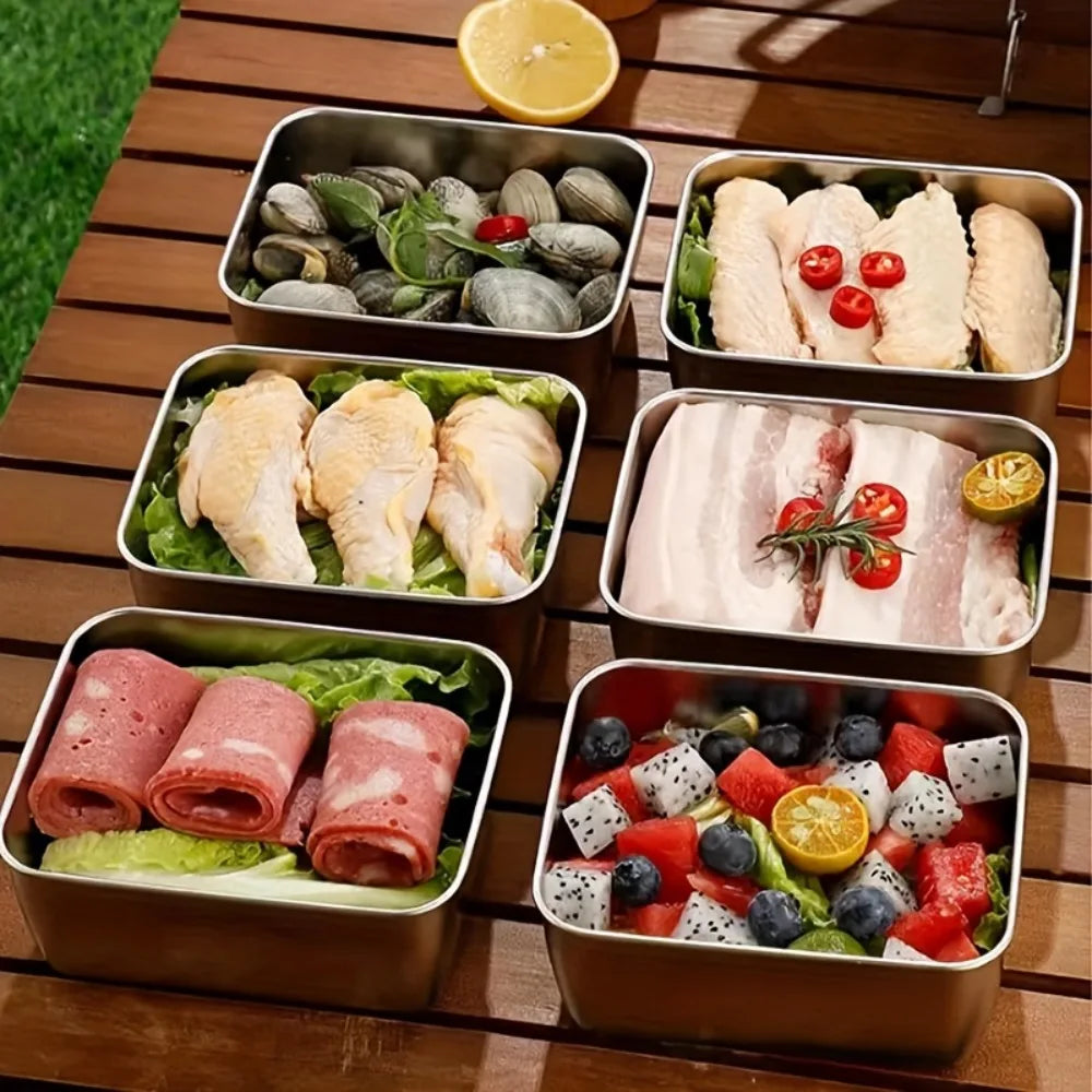 Dishwasher safe reusable stainless steel food containers
