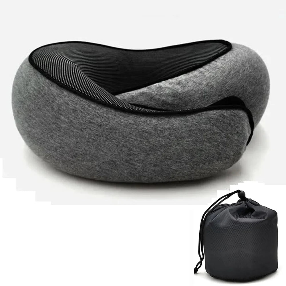 Soft cotton cover on travel neck pillow