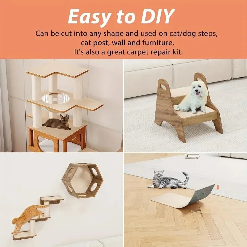 Large cat scratching mat for wall