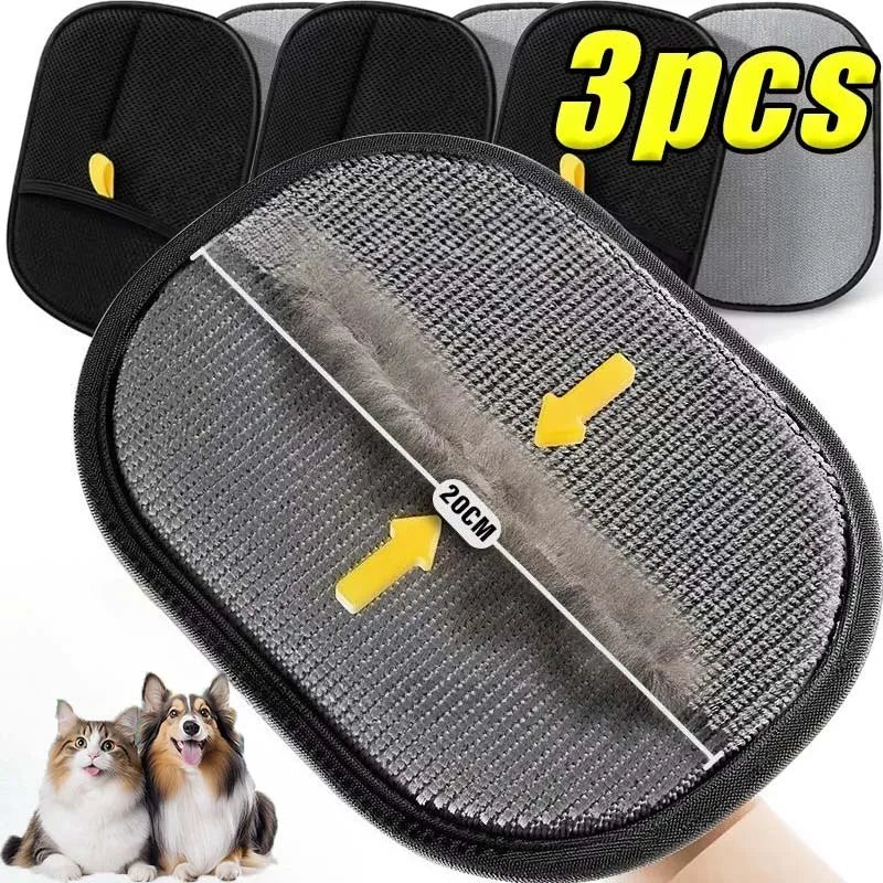 Double-sided pet grooming gloves for dogs and cats