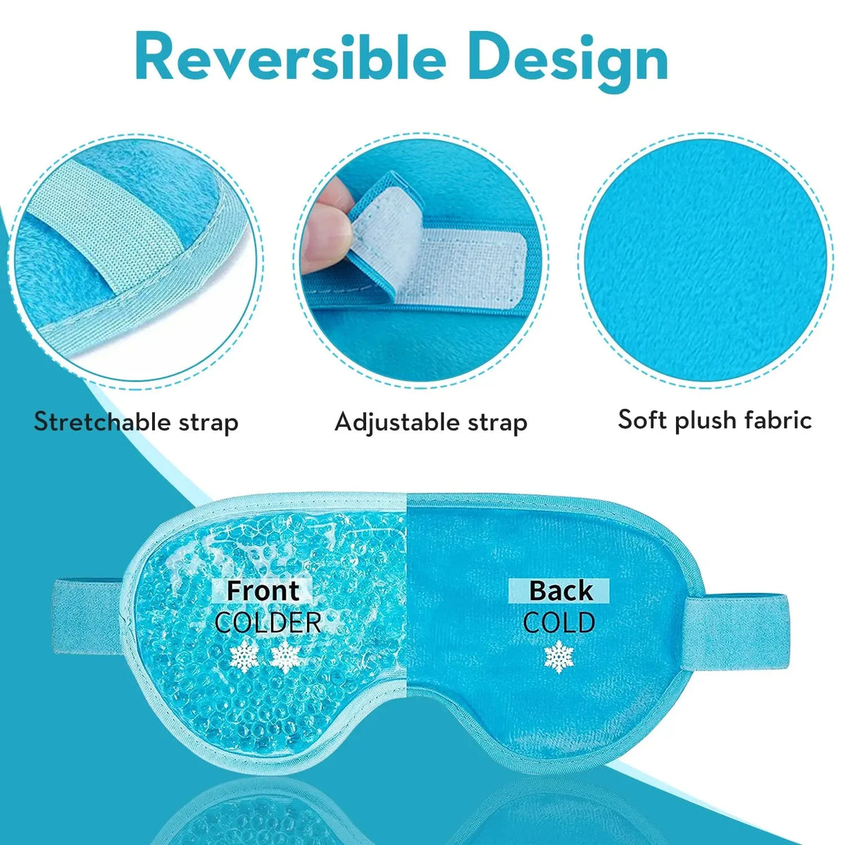 Reusable gel bead eye mask hot and cold - image 3