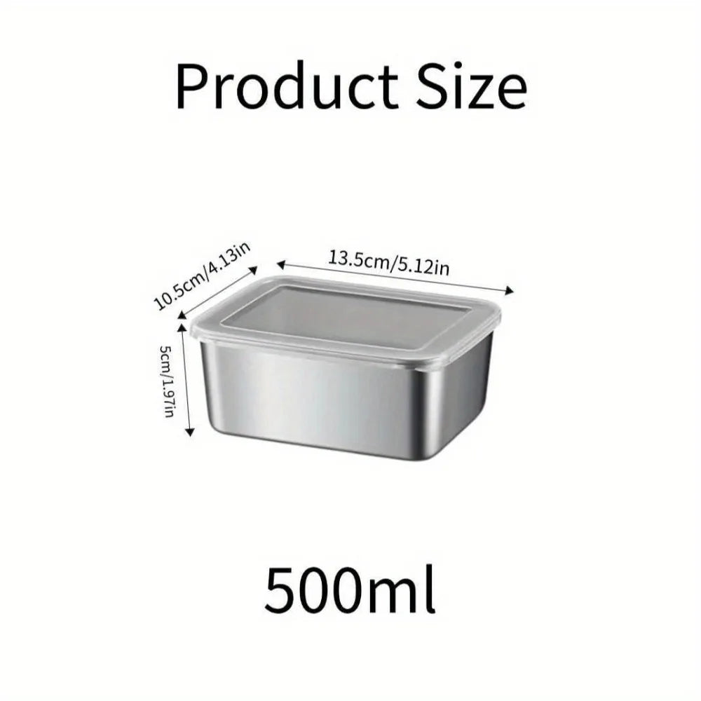 Rectangular stainless steel lunch boxes for camping