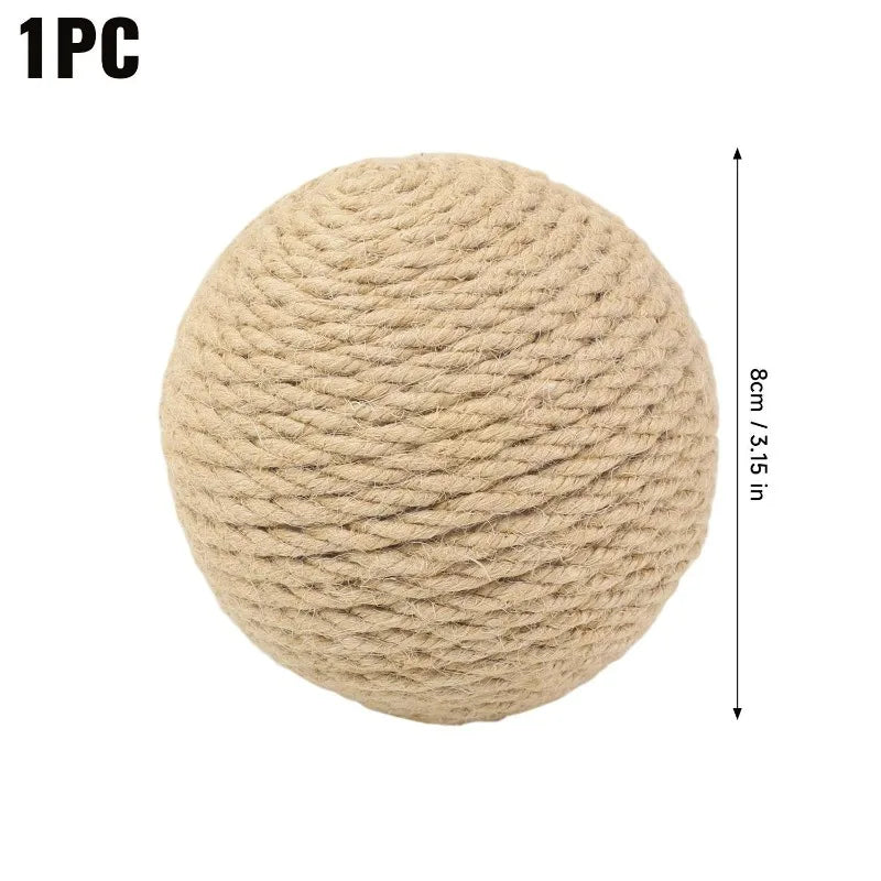 Jute cat scratching ball chew toy - image 9