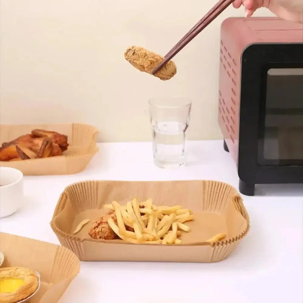 Rectangle air fryer liner for baking and barbecue