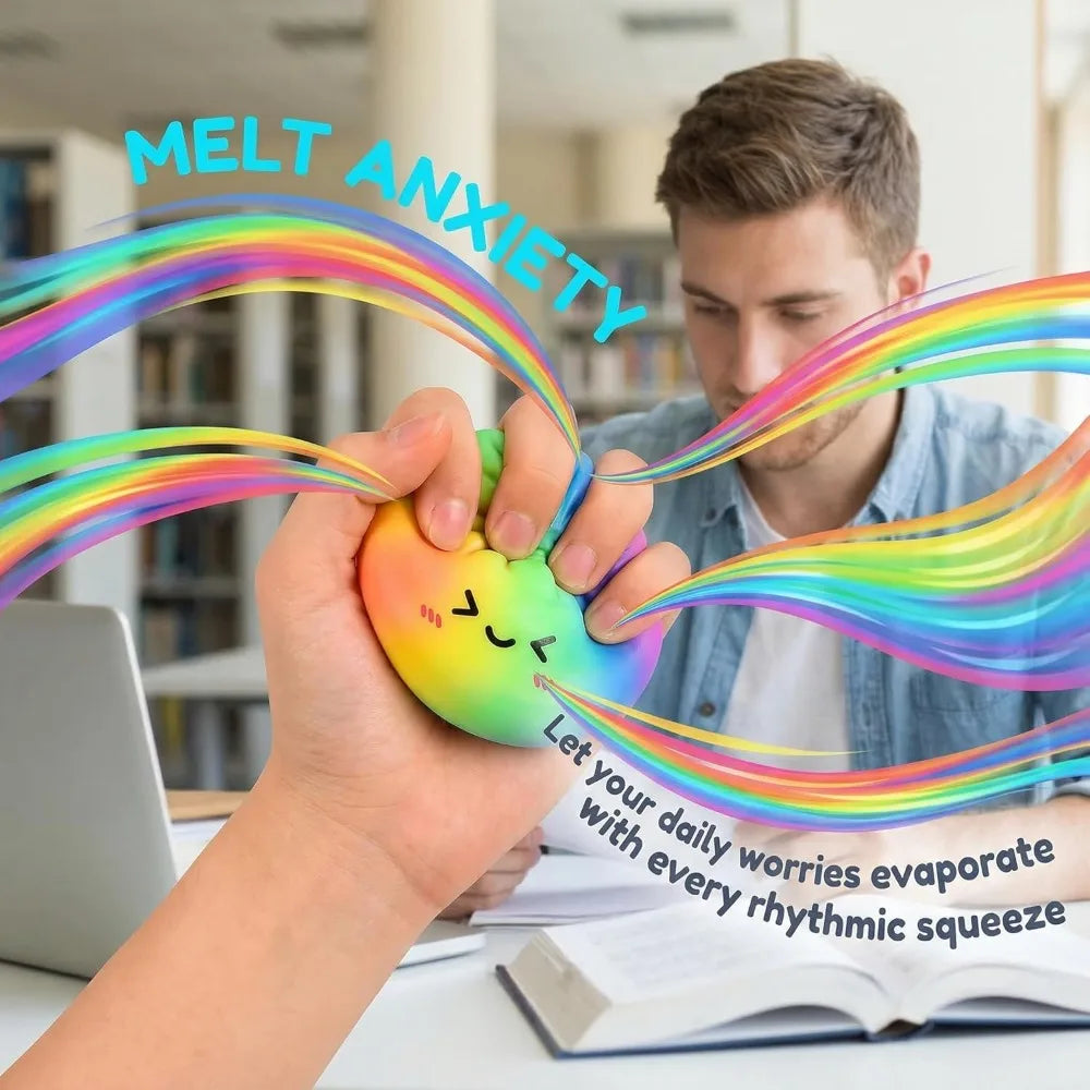 Rainbow bao bun squishy toy for fidget collections