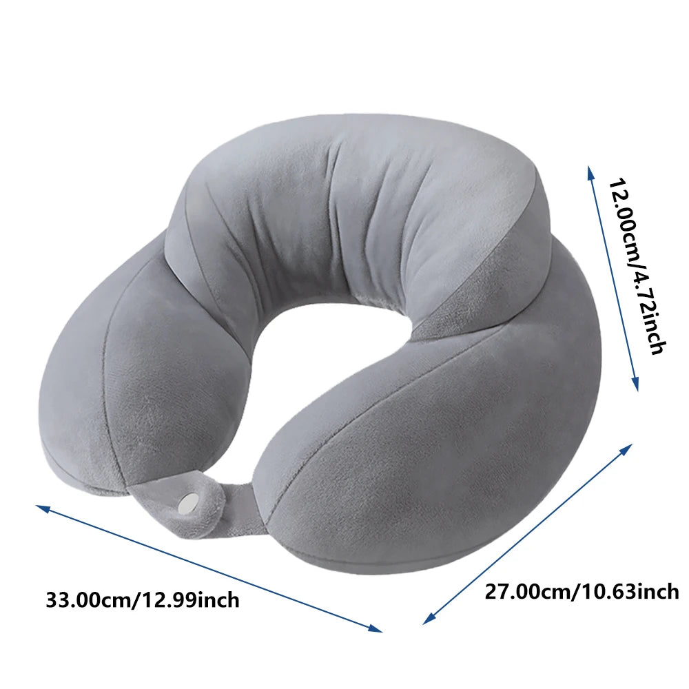 Light grey U-shaped travel pillow