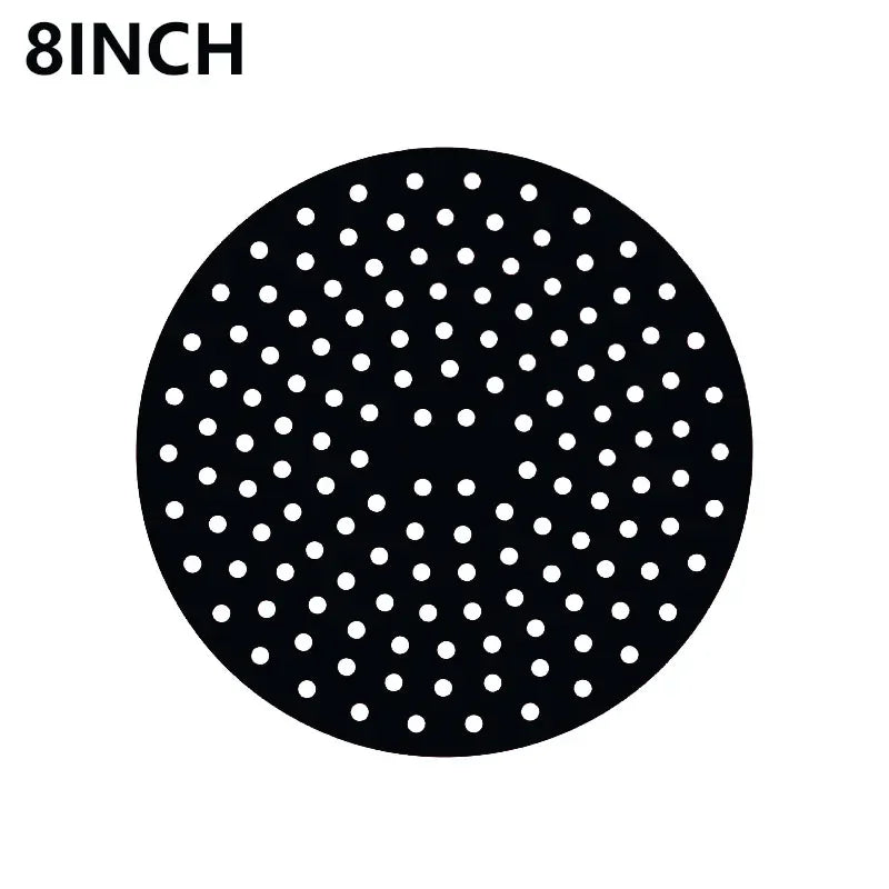 Black reusable silicone air fryer liner
