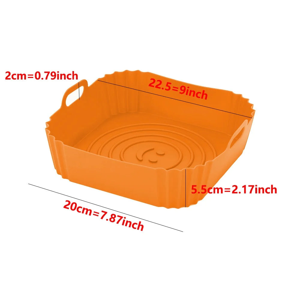 Black silicone air fryer pan liner