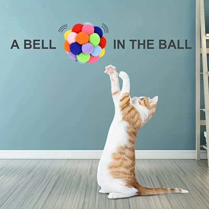 Cat ball toy set in use during play