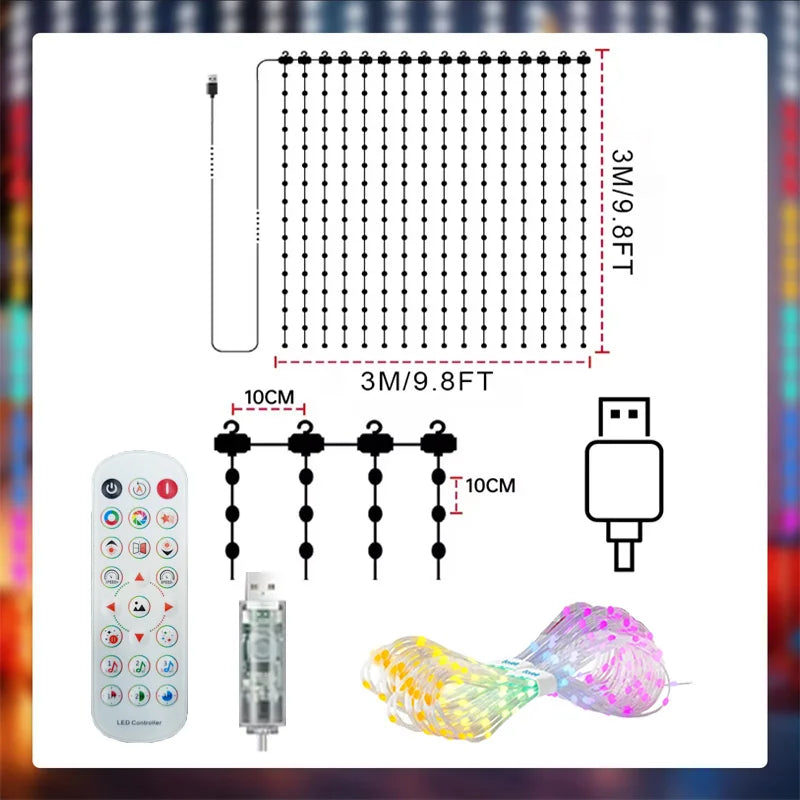 Smart LED curtain lights with app control - image 9