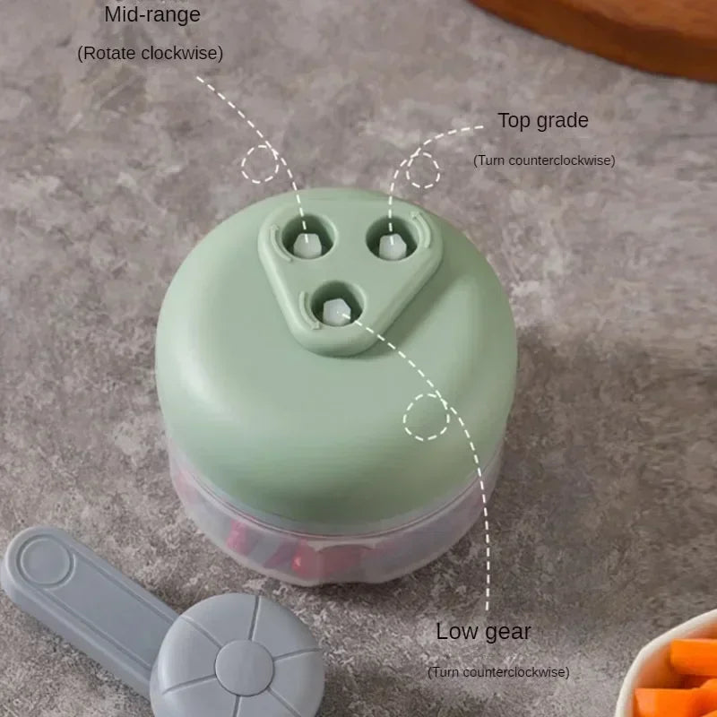 Hand-crank garlic mincer with stainless steel blade