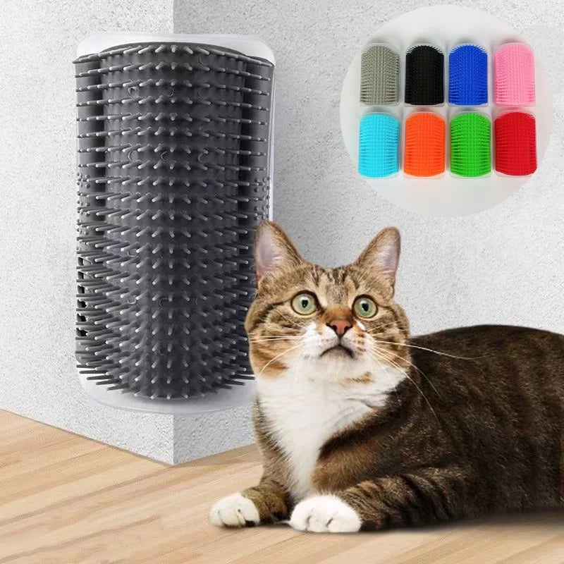 Cat corner self-groomer brush